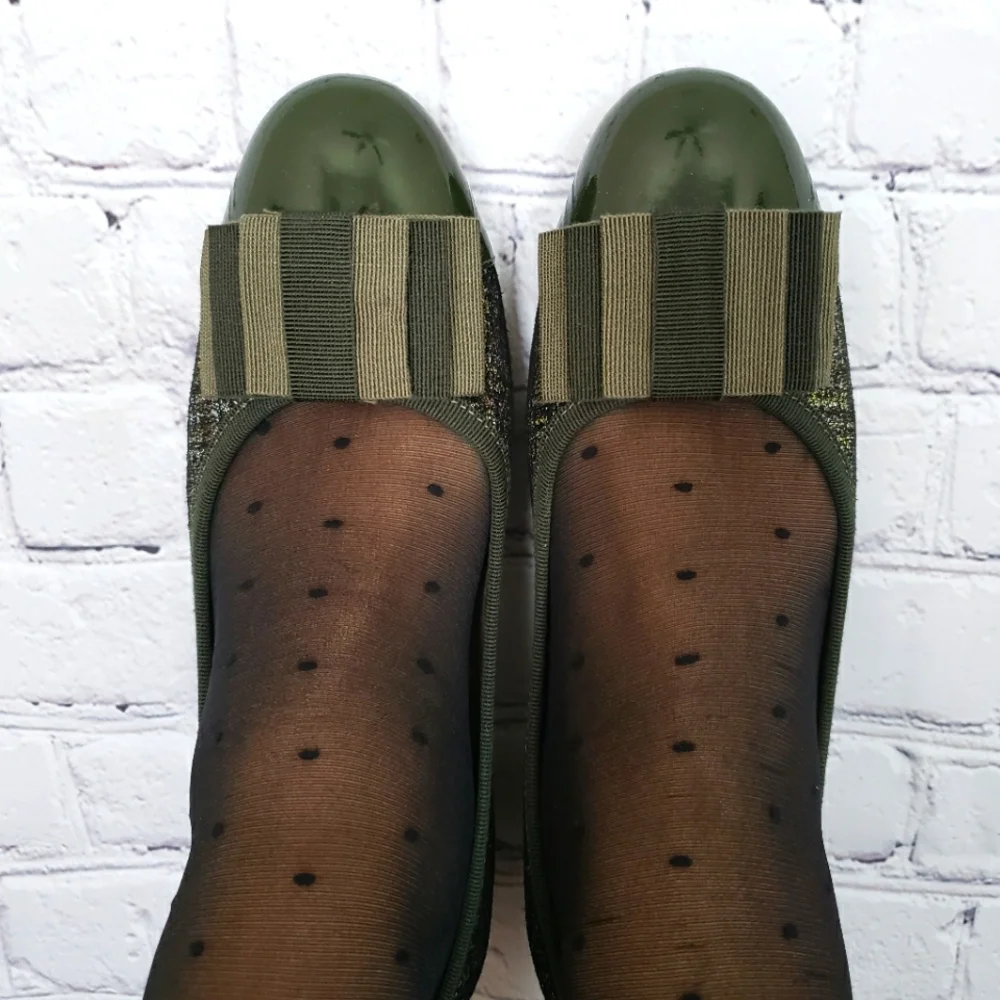 FERCA 81 Italian Genuine Leather Cap Toe Low Heel Green Tweed Pump--NEW--7.5 - Picture 4 of 16